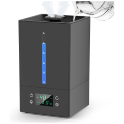 Umidificador para Quartos Grandes 6L com Difusor de Óleos Essenciais, Spray Duplo Giratório 360 e Desligamento Automático, WOAEDMBY EH01A