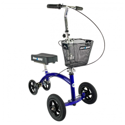 Andador 4 Rodas com Apoio para Joelho Ideal para Lesões Suporta 136 kg, KNEEROVER KRHYBRID KCPLUS ALL TERRAIN KIT, Azul