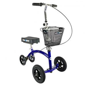 Andador 4 Rodas com Apoio para Joelho Ideal para Lesões Suporta 136 kg, KNEEROVER KRHYBRID KCPLUS ALL TERRAIN KIT, Azul