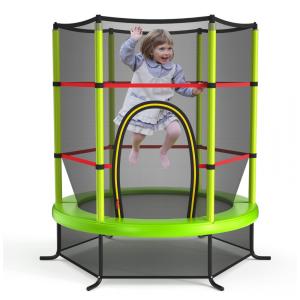 Trampolim Giantex para crianças, trampolim infantil aprovado pela ASTM 55 Mini com rede de segurança, design sem lacunas, fácil de montar