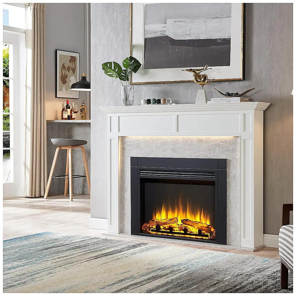 Lareira Elétrica Legend Flame 92x67cm 1500W LED Som Crepitar Embutir 110V — foto 2