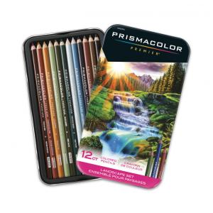 Conjunto de lápis de cor Prismacolor Premier Soft Core Paisagem para Colorir Adulto - 12 cores