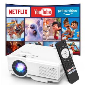 Mini Projetor Smart NISOO WiFi 6 Bluetooth Apps Netflix 720P LCD 1080P Suporte