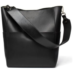 HOSTANTEN Bolsa de Couro Feminina de Ombro, BOSTANTEN BL1164391KZ 93, Marrom