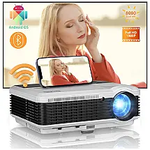 Projetor Inteligente 6000 Lumens com Wi Fi e Bluetooth, Projeta até 200 Polegadas, ZCGIOBN, Branco