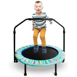 Cama Elastica Infantil com Corrimão Ajustável, ENLITOYS, Verde