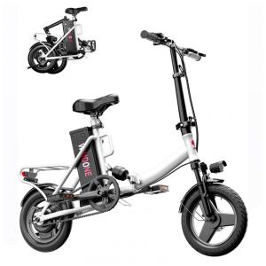 Bicicleta Elétrica Dobrável Windone S14 Branca – Motor 350W (Pico 500W), Velocidade Máxima 30km/h, Autonomia 45km, Rodas 14"