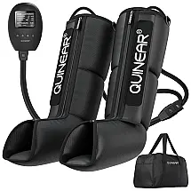 Massageador Elétrico de Compressão para Pernas e Pés com 3 Modos e 3 Intensidades, Bivolt, QUINEAR QN 070A, Preto
