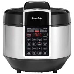 Panela de Pressão Elétrica 8 Litros com Controle Digital Programável, 110V 1200W, Starfrit, Cinza