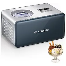 Máquina de Sorvete Elétrica AAOBOSI com Compressor, Aço Inoxidável, 4 Modos, Sem Pré-congelamento, 1,5 L, ABS-ice cream-82-text, 150W