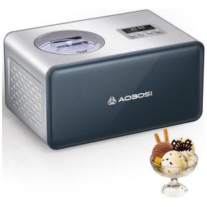 Máquina de Sorvete Elétrica AAOBOSI com Compressor, Aço Inoxidável, 4 Modos, Sem Pré-congelamento, 1,5 L, ABS-ice cream-82-text, 150W