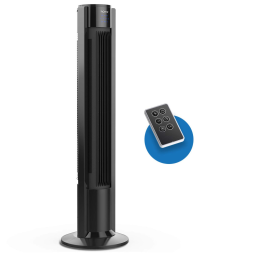 Ventilador de Torre com 3 Velocidades, Controle Remoto, 110v, HOMELABS, Preto