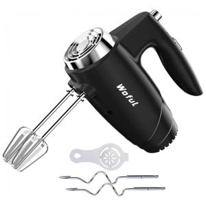 Batedeira de Mão com 5 Velocidades e Acessórios de Aço Inox, 200W, 110v, WOFUL, Preto