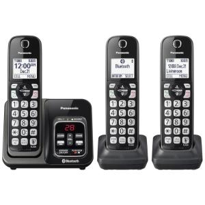 Telefone sem Fio Link2Cell Bluetooth com 3 Aparelhos, PANASONIC KX TGD563M, Preto