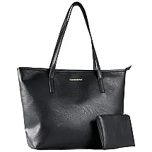 Bolsa de Ombro Feminina em Couro Sintético com Carteira, Montana, Marrom Claro