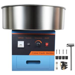 Máquina de Algodão Doce Elétrica com Tigela em Aço Inoxidável, 1030W, 110v, RYFT, Azul