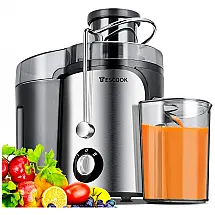 Centrifuga de Frutas com 3 Velocidades, Aço Inoxidável, 110V 600W, Tescook, Cinza