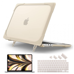 Capa Rígida Batianda MacBook Air 13,6" Cáqui – Modelos A2681, A3113, A3240 com Suporte Dobrável e Proteção Completa