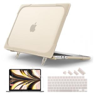 Capa Rígida Batianda MacBook Air 13,6" Cáqui – Modelos A2681, A3113, A3240 com Suporte Dobrável e Proteção Completa