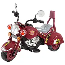 Moto Elétrica Infantil 6V com 3 Rodas, Ré e Faróis, LIL RIDER 80 YJ119M, Vermelho