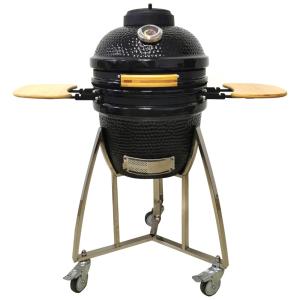 Churrasqueira a Carvão Portátil Lifesmart com Partida Elétrica e Mesas Auxiliares, Cor Preto