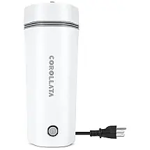 COROLLATA Chaleira Elétrica Portátil 350 mL, Aço Inox, 110V, Branca
