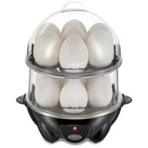 Cozedor de Ovos 3 em 1 com 2 Andares até 14 Ovos, HAMILTON BEACH 25508, Cinza escuro
