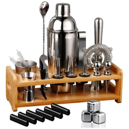 Kit Bn Profissional 26 Peças em Aço Inoxidável com Suporte e Livro de Receitas, SUGIURY, Prateado