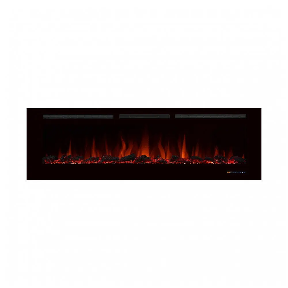 Lareira Elétrica de Embutir A54x182L com Controle Remoto e Proteção contra Superaquecimento, 110V 1500W, Valuxhome, Preta