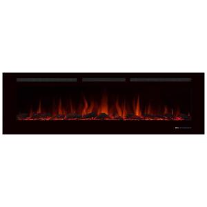 Lareira Elétrica de Embutir A54x182L com Controle Remoto e Proteção contra Superaquecimento, 110V 1500W, Valuxhome, Preta