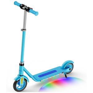 Patinete Elétrico Infantil com Luzes LED, 3 Velocidades e Velocidade até 15 km/h Ideal para Crianças de 6 a 12 Anos, 150W, Gobazaar, Azul