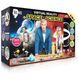 Kit de Ciência Infantil de Realidade Virtual Bill Nye e Laboratório Espacial com 154 Páginas que Ensina 50 Projetos Científicos