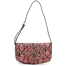 London Fog Bolsa Feminina de Ombro com Alça Ajustável, Marrom