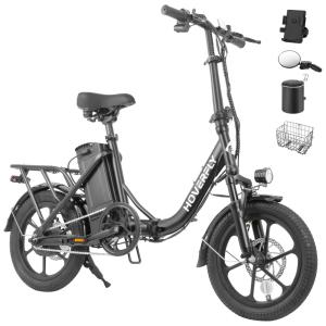 Bicicleta Elétrica Dobrável Hoverfly, 500W de Pico, 25 km/h, 45 km de Alcance, Rodas 16", Bateria Removível, Suspensão Dupla, Freios a Disco