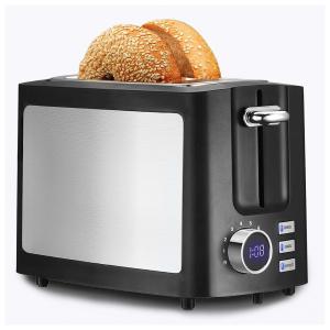 Hommate Torradeira Elétrica 2 Fatias com 7 Níveis de Tostagem com Função Descongelar e Bandejas de Migalhas Removíveis, 110v, HOMMATER