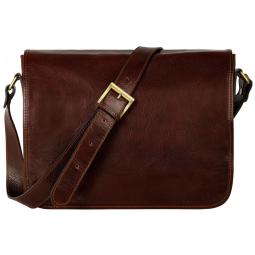 Bolsa Maleta de Couro Masculina para Laptop, TIME RESISTANCE, Marrom