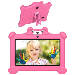 Tablet Infantil 7 Educativo com Controle de Pais, WiFi e Câmera Dupla, 2GB RAM, BaKEN, Rosa