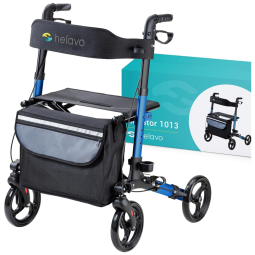 Andador Adulto Idoso Helavo com Assento e Bolsa, Suporta até 136 Quilos, Vermelho