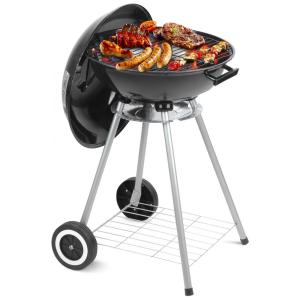 Churrasqueira a Carvão Portátil com Rodas para Cozinhar ao Ar Livre, Wonlink, Preta