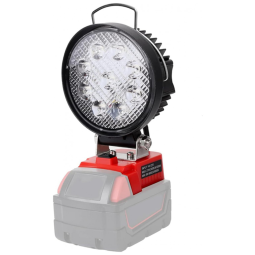 Luz de trabalho LED 27W 2400LM Alimentada por Bateria Milwaukee 18V Não Inclusa, MELLIF, Vermelho