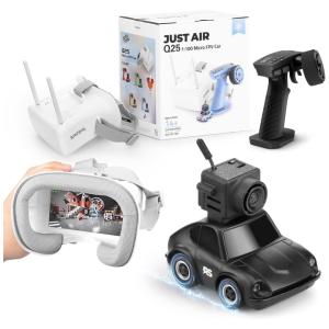 Mini Carrinho de Controle Remoto 2.4 GHz com Câmera e Óculos FPV para Adultos, SNICLO, Preto