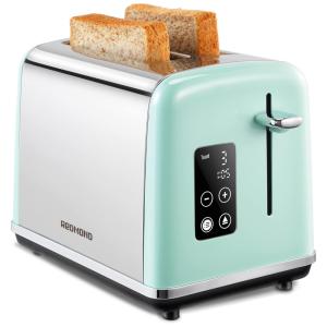 Torradeira de 2 Fatias com Tela LED, Aço Inoxidável, Pastel, 110v, REDMOND ST039, Verde