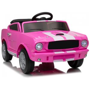 Carro Elétrico Infantil 12V INFANS Shelby Licenciado, Controle Remoto, Bluetooth, Suspensão, Cinto de Segurança, 3 Velocidades, Rosa