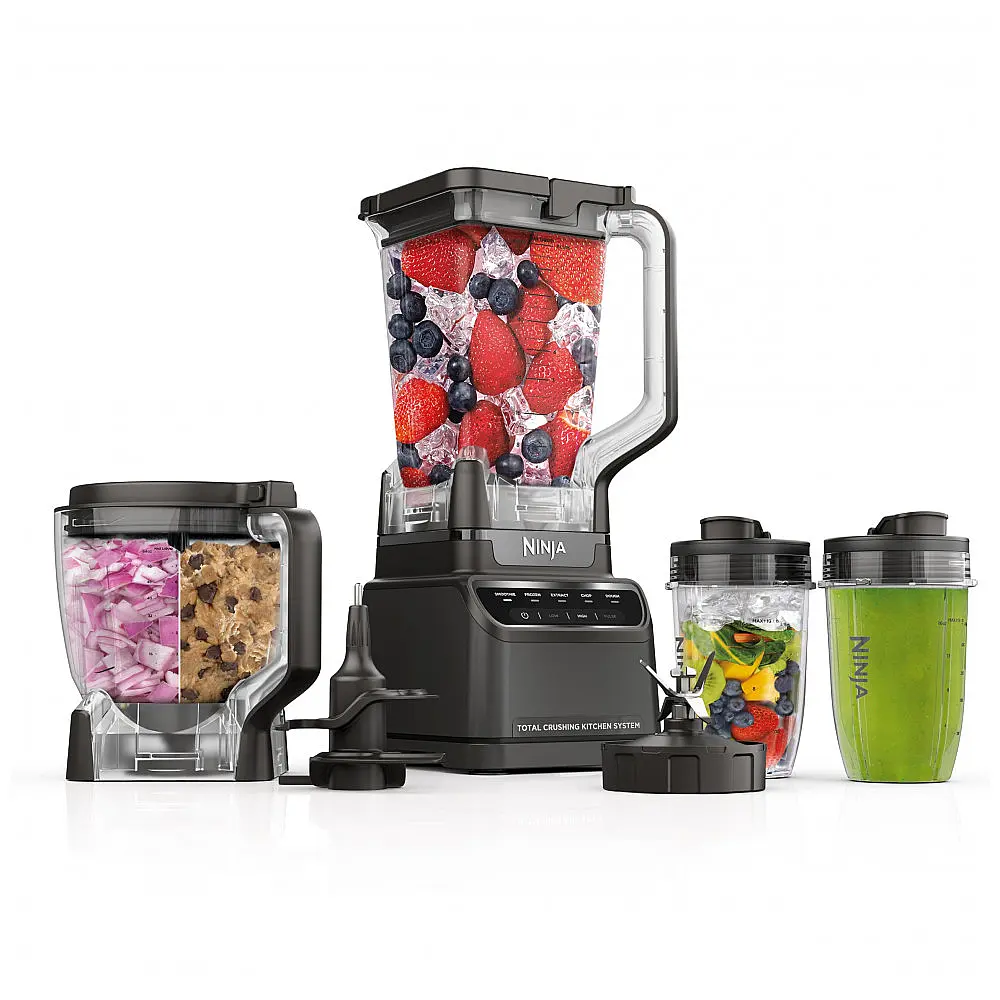 Sistema de Cozinha Ninja BR601AMZ 2-em-1 Liquidificador e Processador 1200W Cinza Escuro 120V