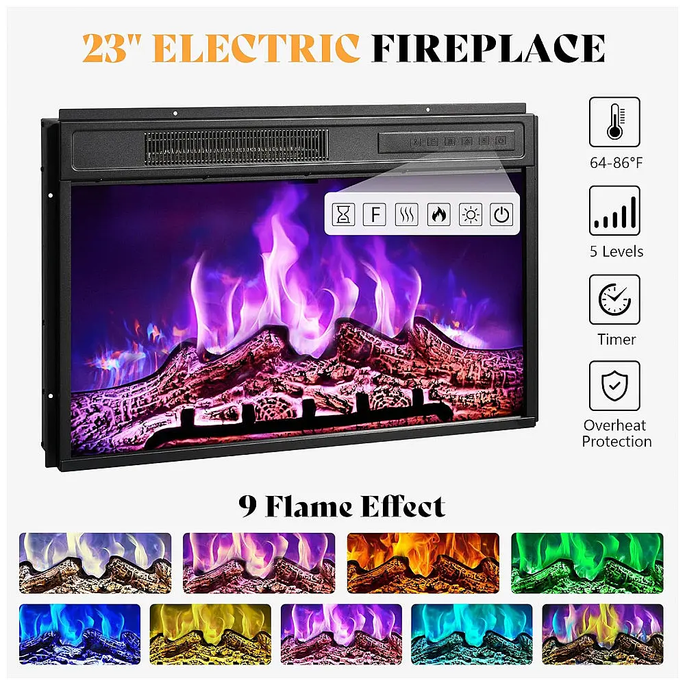 Rack TV Lareira Elétrica AMERLIFE 150x78cm 23pol Porta Deslizante Branco 110V — foto 2