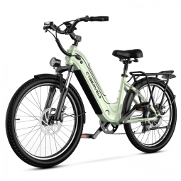 Bicicleta Elétrica Cybervelo EK7 1000W, 128 km de autonomia, suspensão ajustável, tela LCD, 26", verde