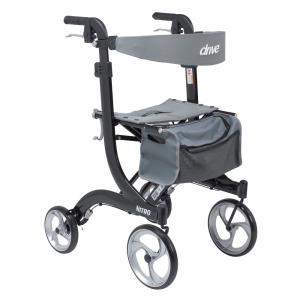 Andador Adulto Idoso Drive Medical RTL10266BKT Nitro Nitro DLX com Assento e Bolsa, Preto