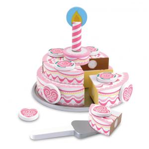 Bolo Infantil de Camadas Triplas em Madeira com Coberturas Misturadas e Combinadas para Crianças Acima de 3 Anos, Melissa & Doug