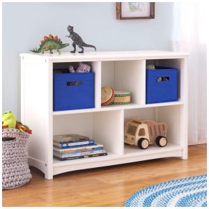 Estante Infantil Guidecraft Classic Branca 5 Compartimentos Madeira Durável 91x28x61cm Montagem no Chão