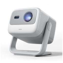 Projetor Portátil Laser Triplo JMGO N1S GTV Branco 1080P FHD 850 ISO Lumens Netflix HDR10 Correção Automática Gimbal 200" 3D 24V